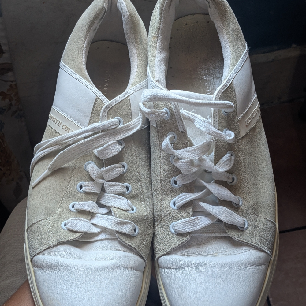 Kenneth Cole White and Tan Men's Sneakers
